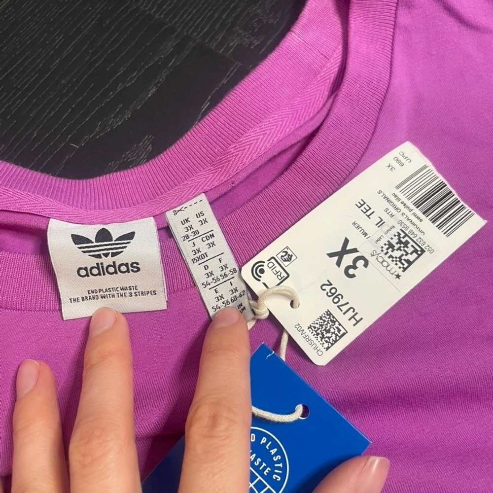 Adidas Originals Trefoil Logo T-Shirt Semi Pulse Lilac Purple 3X NEW - Picture 2 of 2